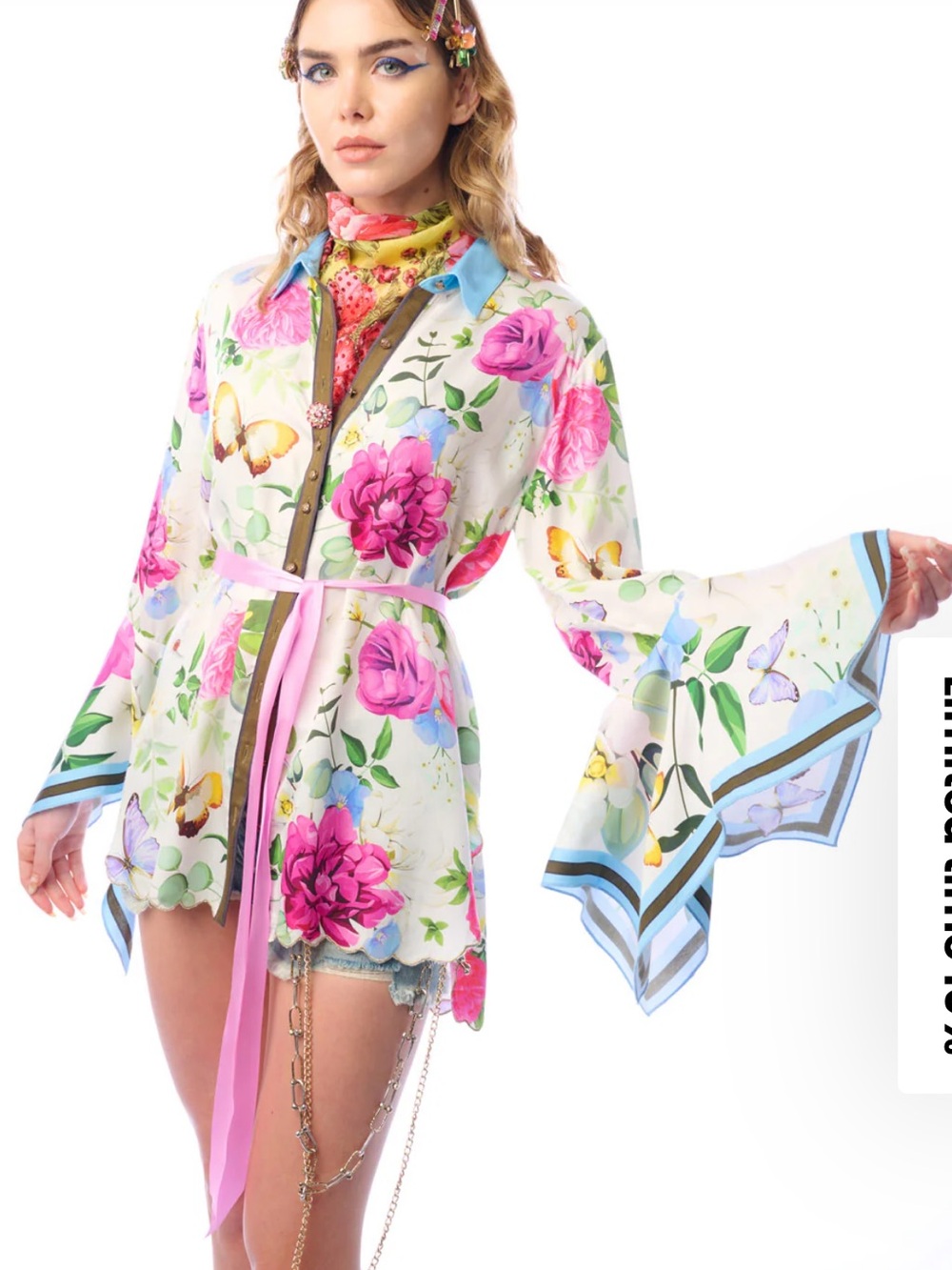 76L.NWT Aratta Serenity Springs  shirt Floral Print $209